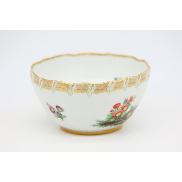 Taça de porcelana Meissen "Deutsche Blumen" década de 1970