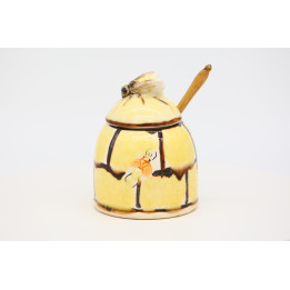 Pote de Mel de Cerâmica Marutomoware Colmeia Vintage Japonês