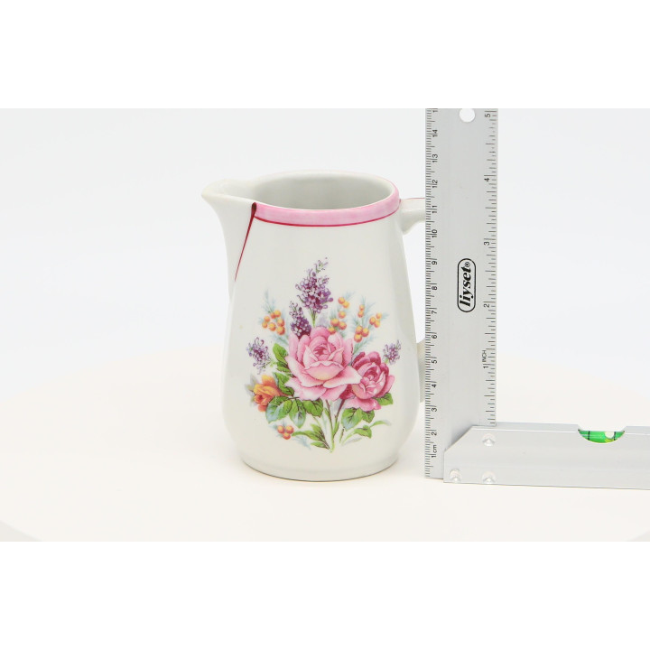 Mlecznik z porcelany Limoges Vierzon, róże lata 80.