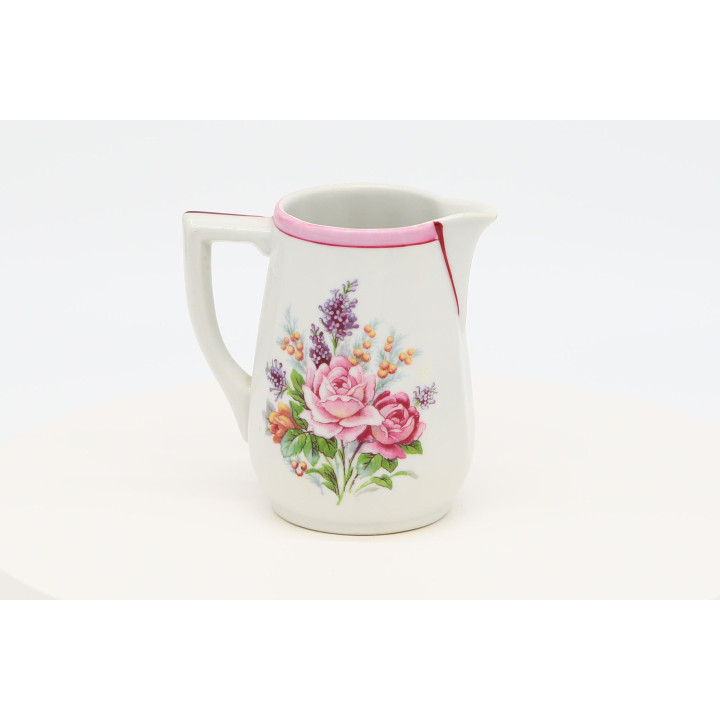 Leiteira em Porcelana Limoges Vierzon, Rosas Vintage