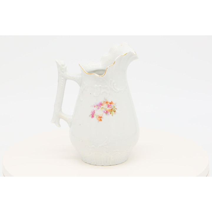 Vintage mlecznik porcelanowy, kwiaty i złocenia (lata 80.)