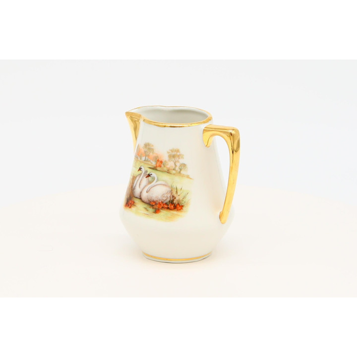 Jarra de Leche Porcelana Limoges Años 80 — Escena Bucólica
