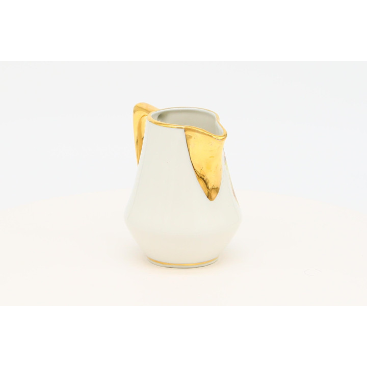 Pichet à Lait Limoges Porcelaine 1980 — Scène Bucolique et Or