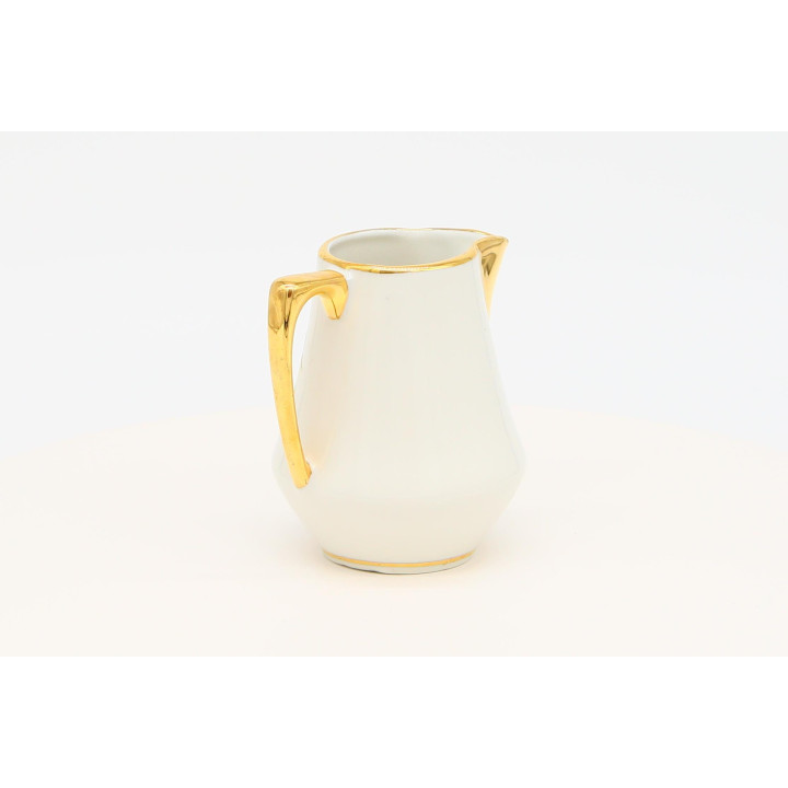 Pichet à Lait Limoges Porcelaine 1980 — Scène Bucolique et Or