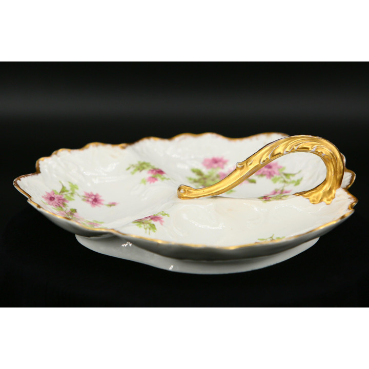 Prato Dividido de Porcelana Vintage — Estilo Clássico