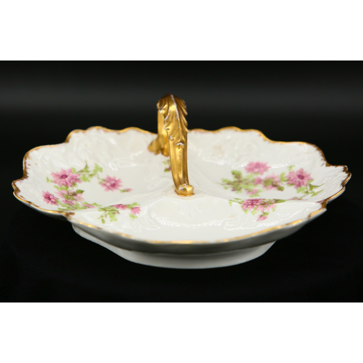 Vintage Porcelain Divided Serving Plate — 1990s Style