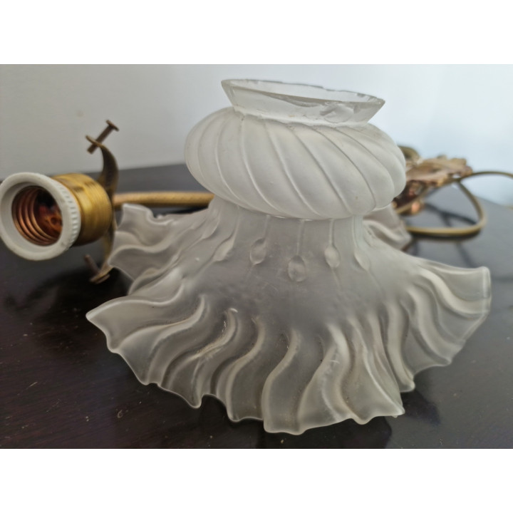Arandela Art Nouveau em Bronze e Vidro, Anos 30
