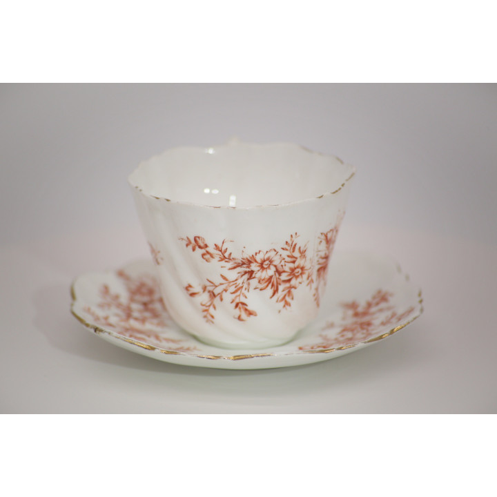 Juego de té vintage de cerámica con relieve floral