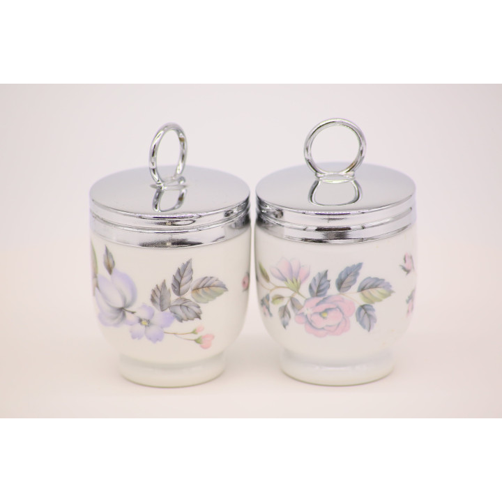 Set of 2 Royal Worcester Egg Coddlers - Vintage English Porcelain