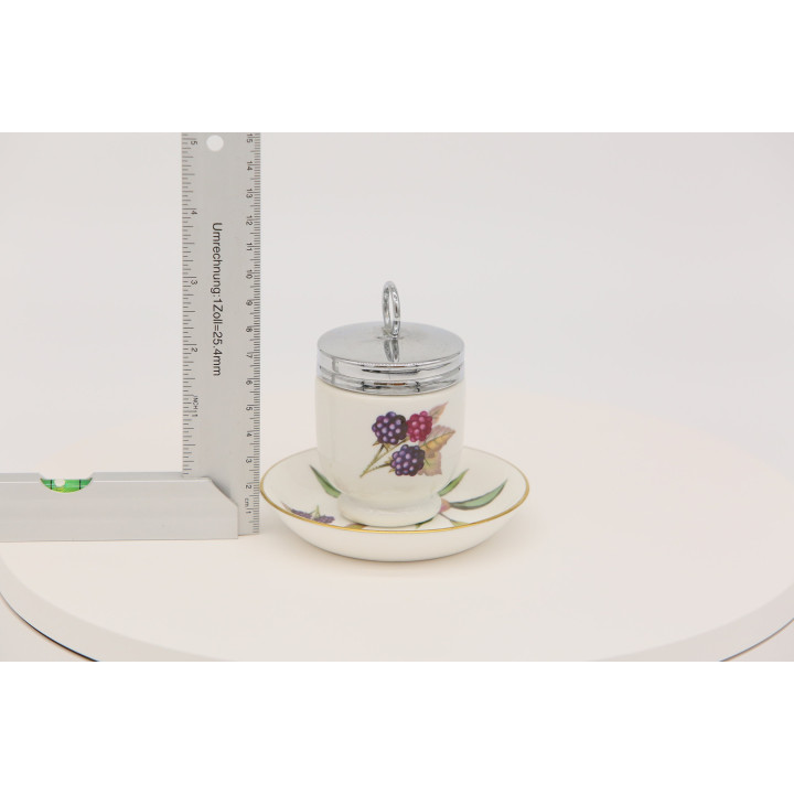 Royal Worcester Eierkocher - Botanisches Fruchtdekor