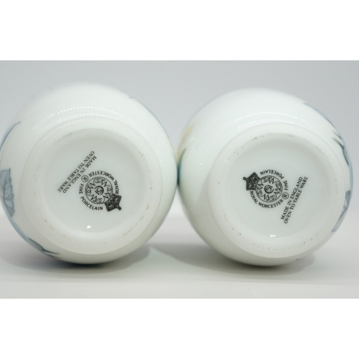 Set of 2 Royal Worcester Egg Coddlers - Vintage 1980s Porcelain