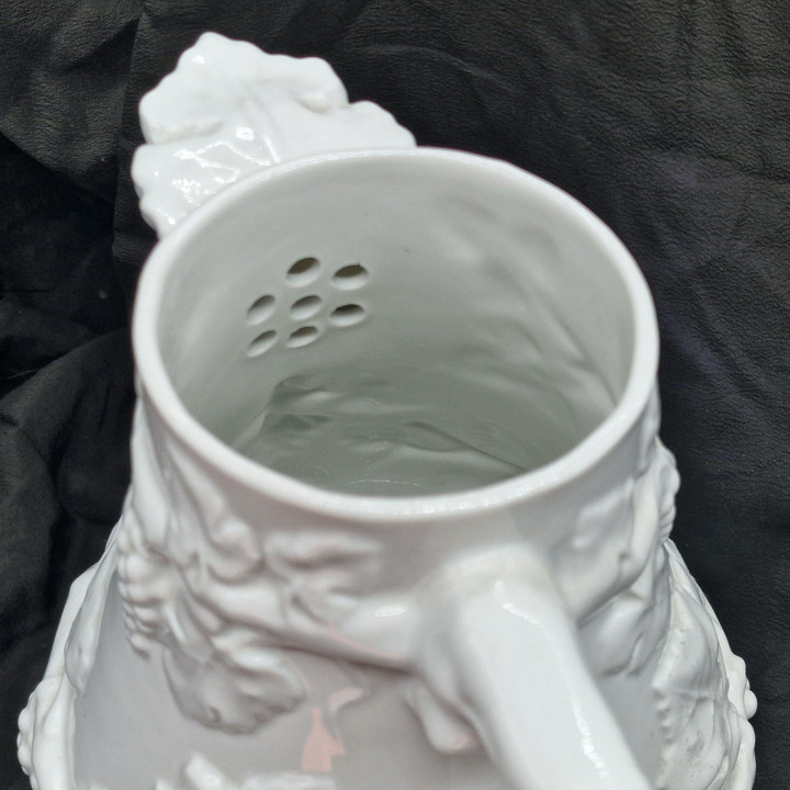 Vintage Bidasoa Porcelain Grape Relief Pitcher