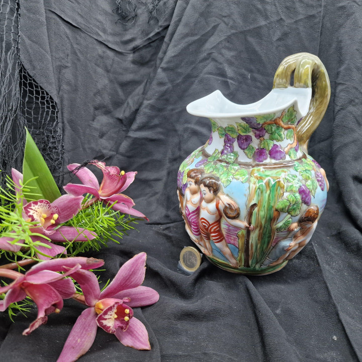 Italiaanse Capodimonte Keramieken Kan jaren '50 - Wijnoogst