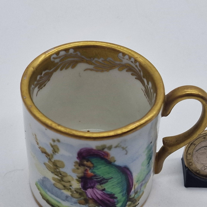 Miniaturowa filiżanka porcelanowa XIX w. - Ręcznie malowana