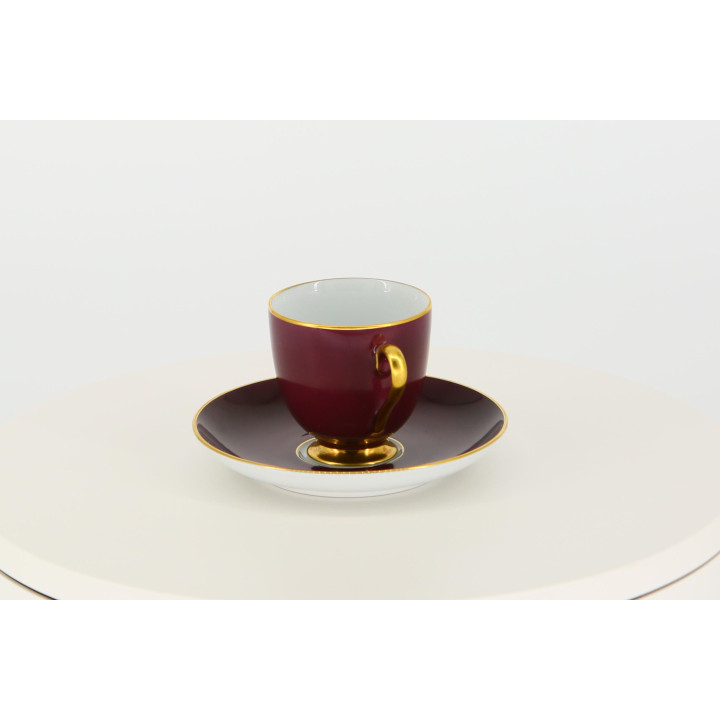 Vintage Fürstenberg Purple & Gold Coffee Cup Set 1950s