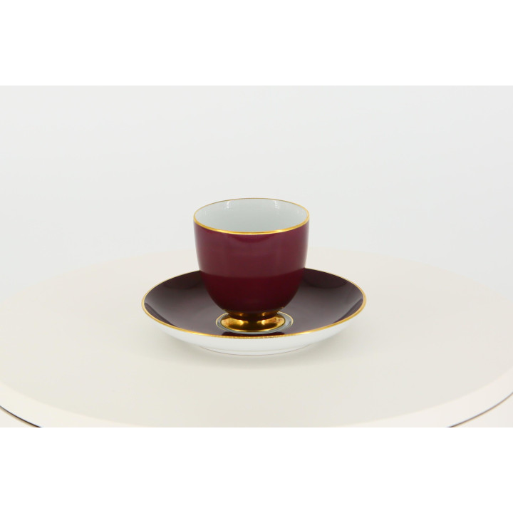 Set Tazzina e Piattino Fürstenberg Porpora e Oro 1950