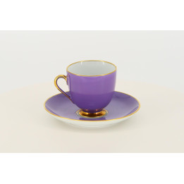 フュルステンベルグ ヴィンテージ コーヒーカップ＆ソーサー ライラック＆ゴールド