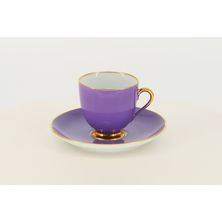 Tazza e Piattino Fürstenberg Vintage - Lilla e Oro