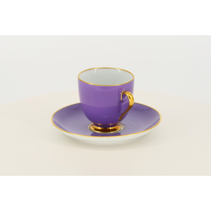 Tasse et Soucoupe Fürstenberg Vintage - Lilas et Or