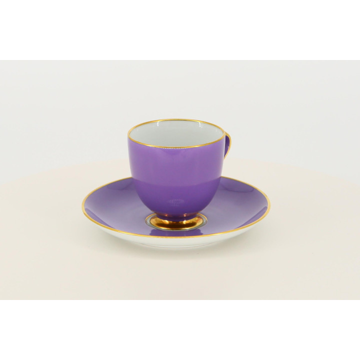 Tasse et Soucoupe Fürstenberg Vintage - Lilas et Or