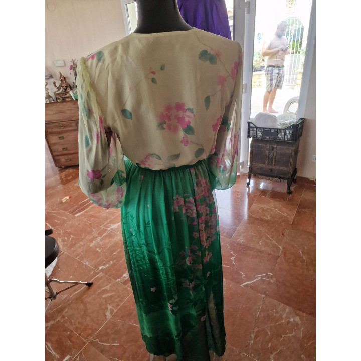 Vestido Vintage de Seda Anos 70 | Alta Costura Espanhola
