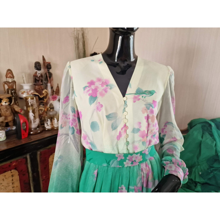 Jedwabna Sukienka Vintage Lata 70 | Haute Couture