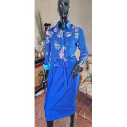 Conjunto Vintage Ugo Preleutafri 1980s Seda, XS