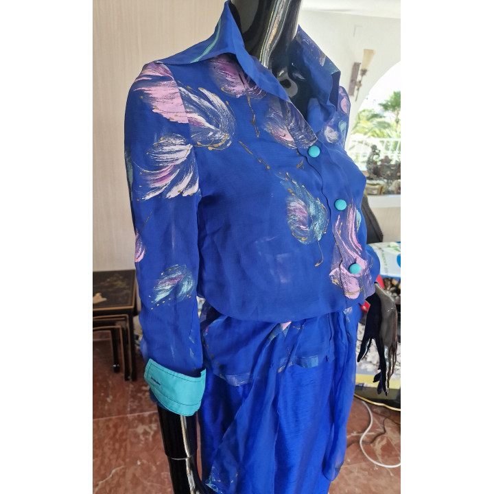 Vintage Ugo Preleutafri 1980s Silk Set, XS