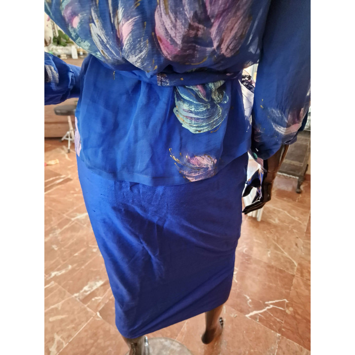 Conjunto Vintage Ugo Preleutafri 1980s Seda, XS