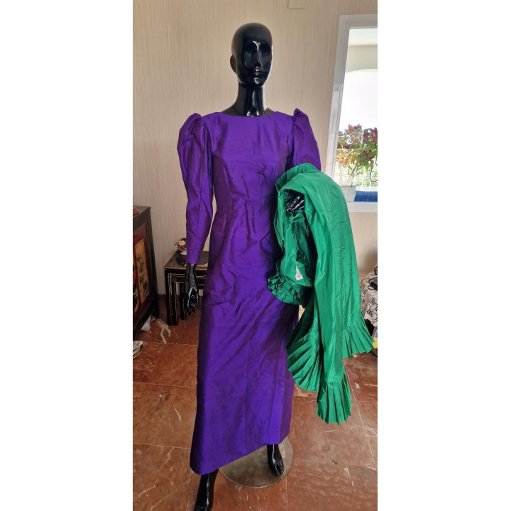 Vintage 1980er Gala-Set Seidentaft | XS