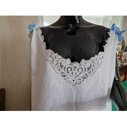 Antique 1920s Linen Nightgown - Handmade Lingerie
