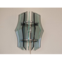 Veca Murano Wall Sconce (Italy, 1970s) - Green Glass & Chrome
