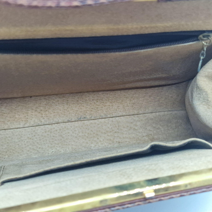Vintage Brown Genuine Snakeskin Handbag Waldes - 1960s