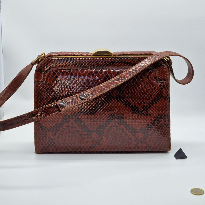 Borsa vintage in vera pelle di serpente Waldes - Anni 60
