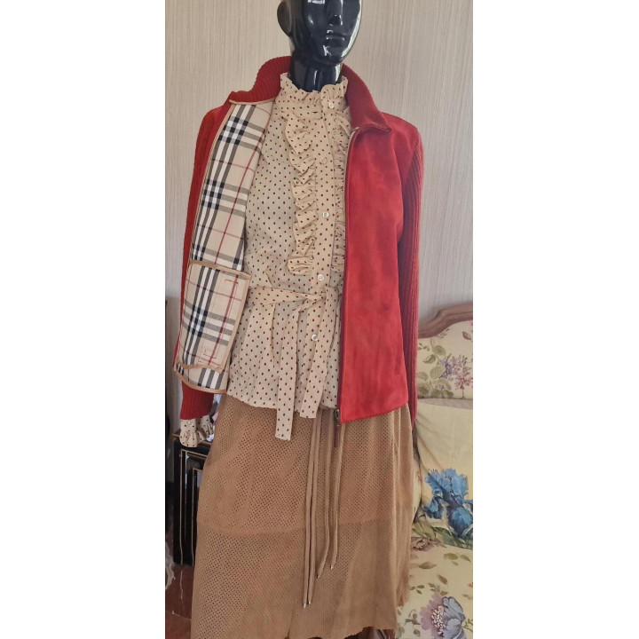 Giacca Burberry London Vintage - Camoscio e Maglia