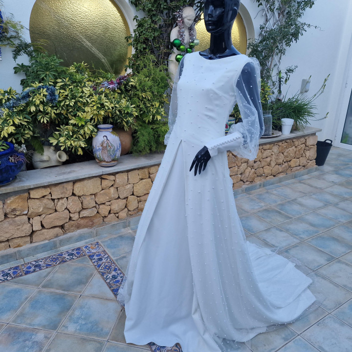 Vintage Jaren 70 Set - Tweedelig met Plumeti Tule en Parels
