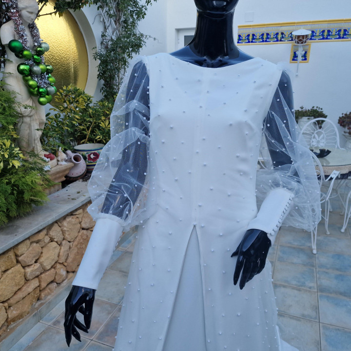 Ensemble Vintage Années 70 - Deux Pièces en Tulle Plumeti