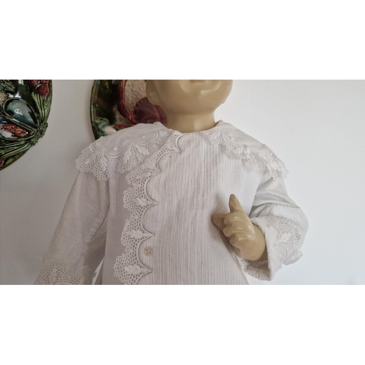Vintage 1930s Infant Coat - Handmade Cotton & Lace