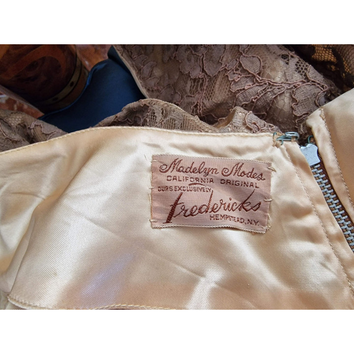 1950s Madelyn Modes Guipure Lace Cocktail Dress