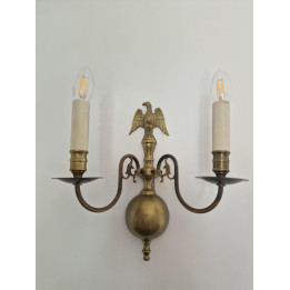 Pair of Neoclassical Brass Eagle Wall Sconces (1930s)