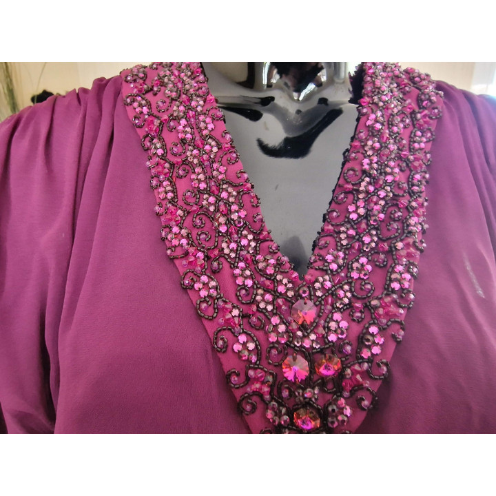 Vestido Vintage Alta Costura Madrid Anos 70 XS