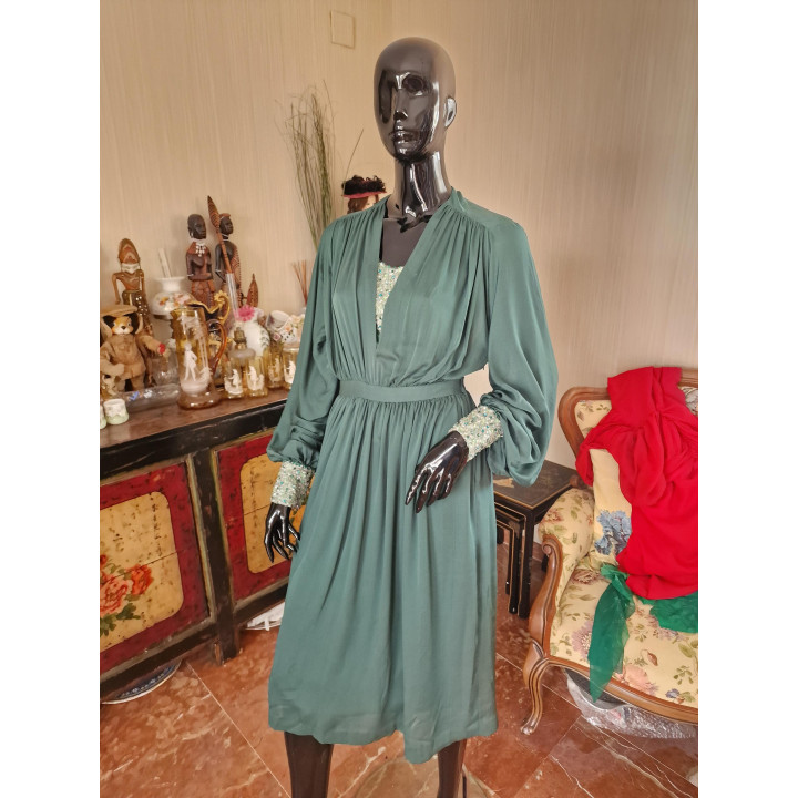 1970s Madrid Aristocratic Cocktail Dress - Vintage Chiffon