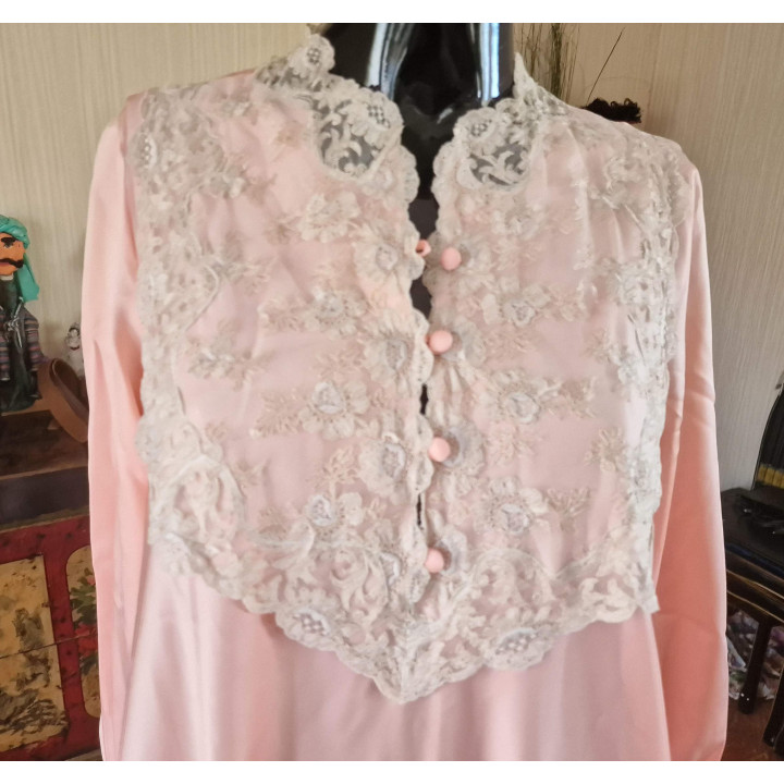Vintage 1960s Romantic Nightgown XS - Pink
