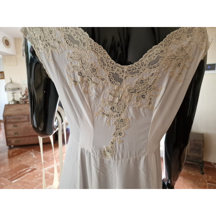 Camicia da Notte Antica in Seta Belle Époque (1900-1909)
