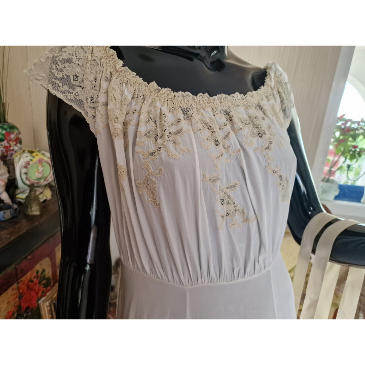 Camicia da Notte Antica in Seta Belle Époque (1900-1909)