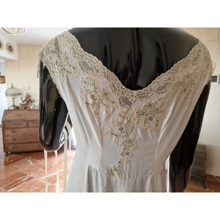 Camicia da Notte Antica in Seta Belle Époque (1900-1909)