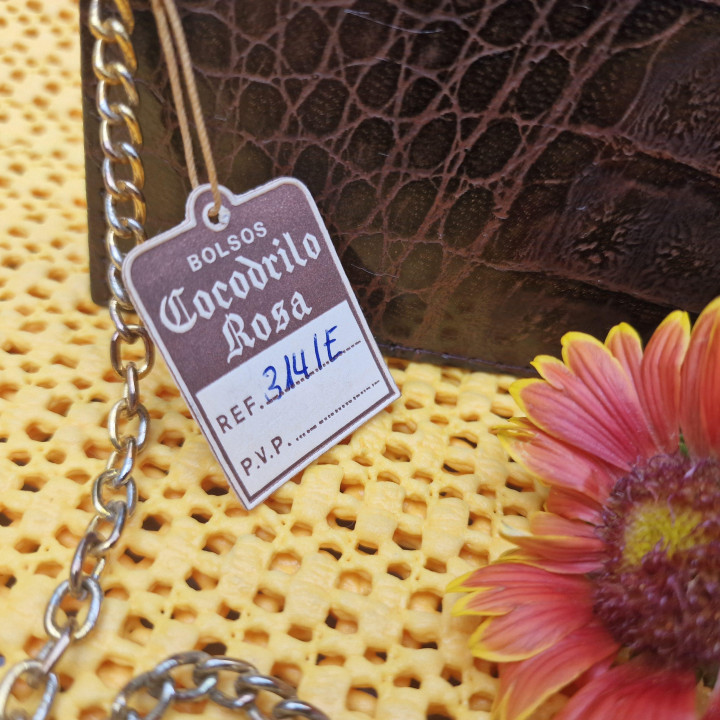 Vintage Cocodrilo Rosa Leder-Clutch 1950er Jahre