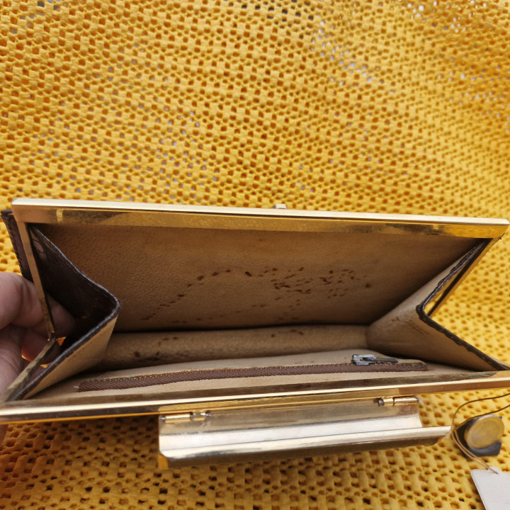 Pochette Vintage en Cuir Cocodrilo Rosa Années 50