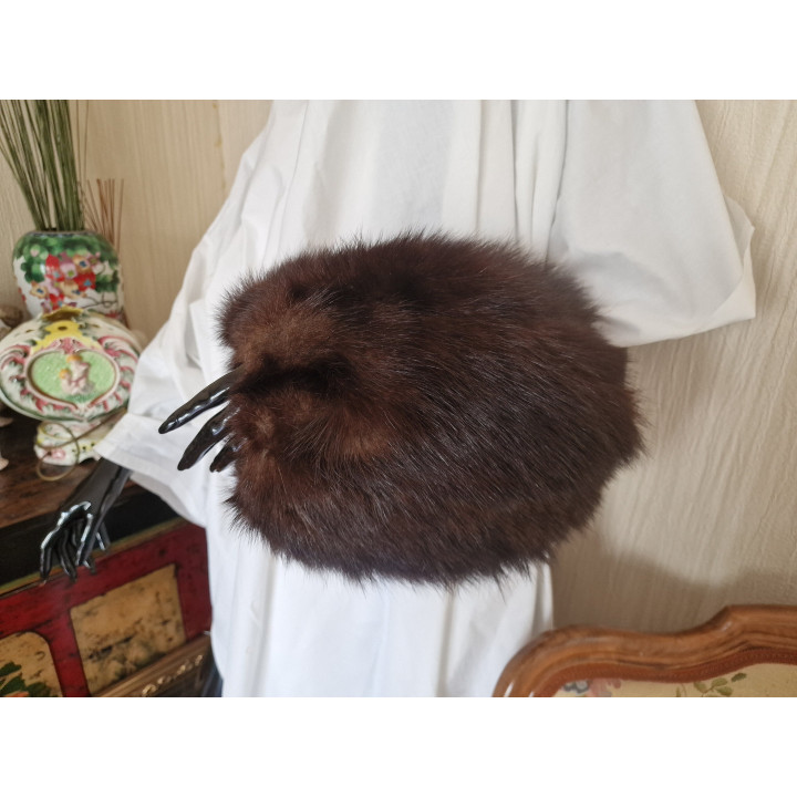 1940年代 ヴィンテージ毛皮マフ - ハンドメイド