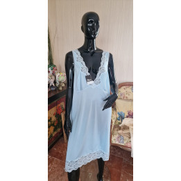 Camisón Vintage Lin Años 70 Azul Celeste Talla XL - Deadstock